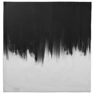 Modern Black White Brush strokes Design Cloth Napkin