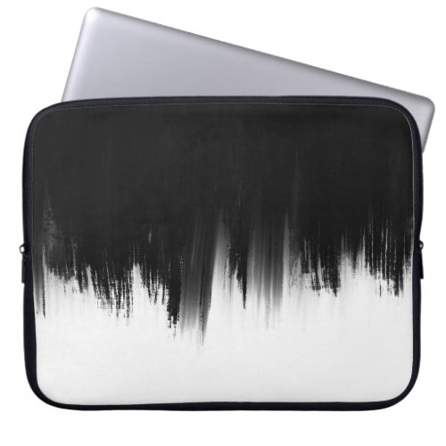 Modern Black White Brush strokes Design Laptop Sleeve