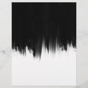 Modern Black White Brush strokes Design Letterhead