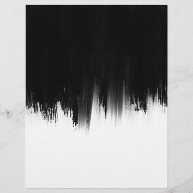 Modern Black White Brush strokes Design Letterhead (Front)