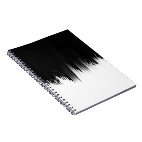 Modern Black White Brush strokes Design Notebook