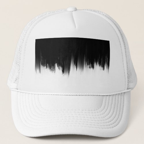 Modern Black White Brush strokes Design Trucker Hat