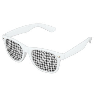 Modern Black White Buffalo Checks Retro Sunglasses