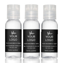 Modern Black & White Business Branding Custom Logo Hand Sanitizer