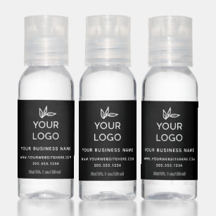 Modern Black & White Business Branding Custom Logo Hand Sanitizer
