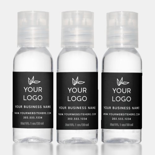 Modern Black  White Business Branding Custom Logo Hand Sanitizer