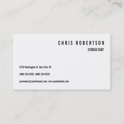 Modern Black White Business Card