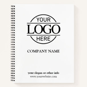 Modern Black White Business Corporate Company Logo Notebook