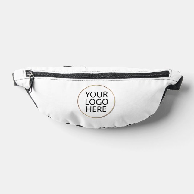 Modern black white Business Logo Name Fanny Pack (Lay Down)