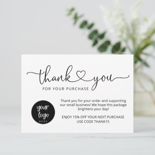 Modern Black White Business Thank You Cards | Zazzle