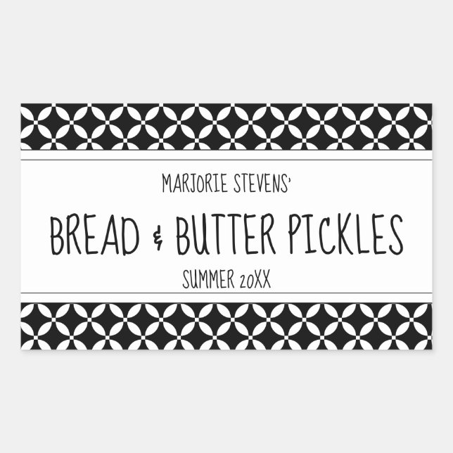 Modern Black & White Canning Label (Front)