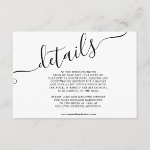 Modern black white casual typography chic details enclosure card