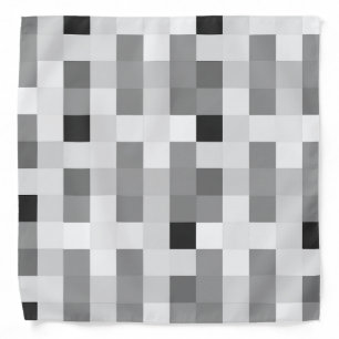Modern Black white Checkerboard Bandana