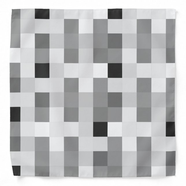 Modern Black white Checkerboard Bandana (Front)