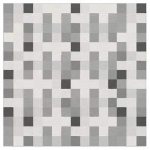 Modern Black white Checkerboard Fabric
