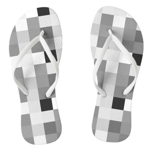 Modern Black white Checkerboard Flip Flops