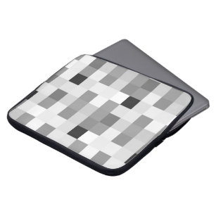 Modern Black white Checkerboard Laptop Sleeve