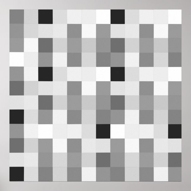 Modern Black white Checkerboard Poster (Front)