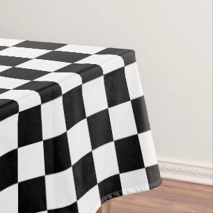 Modern Black White Checkered Pattern Dining Table Tablecloth