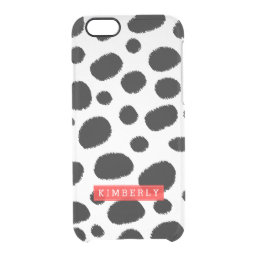 Modern Black &amp; White Cheetah Spots Pattern GR3 Clear iPhone 6/6S Case
