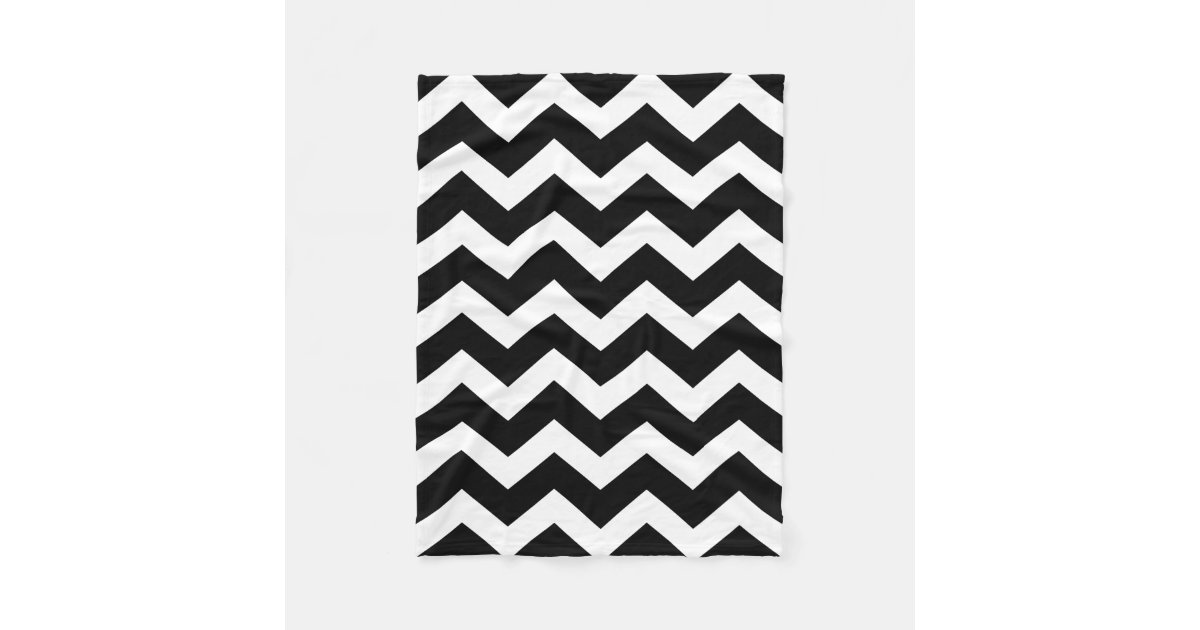 Modern Black White Chevron Pattern Fleece Blanket Zazzle Com