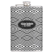 Modern Black White Chevron Pattern Groomsmen Gift