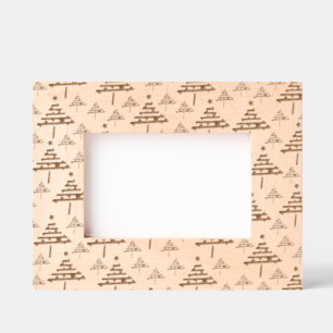 Modern Black White Christmas Tree Pattern Engraved Frames