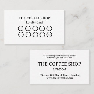 Modern Black & White Coffee Shop Loyalty Card