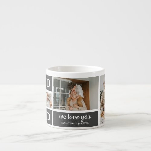 Modern Black  White Collage Photo Dad Best Gift Espresso Cup