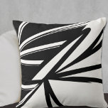 Modern Black White Color Block Throw Pillow<br><div class="desc">Modern pillow features an organic abstract linear color block design in black and white.</div>