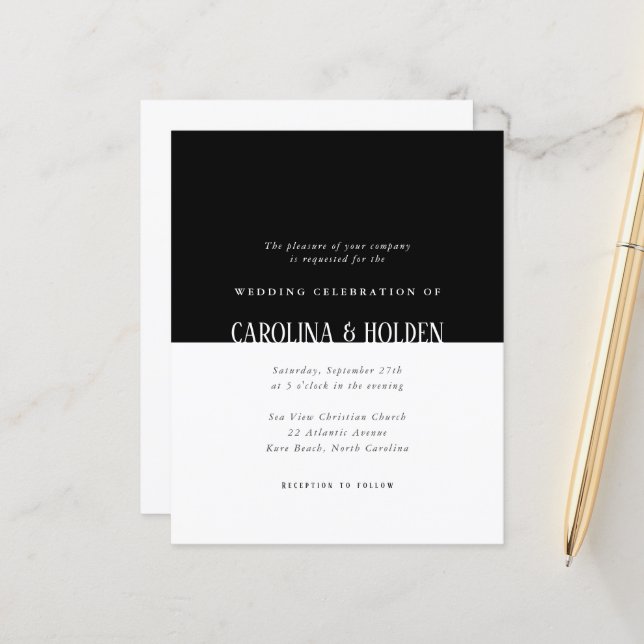 Modern Black & White Color Block Wedding (Front/Back In Situ)