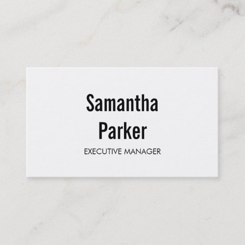 Modern Black White Contemporary Executive Manager Business Card