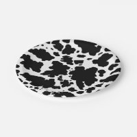 Modern Black White Cow Skin Texture Animal Print Wrapping Paper