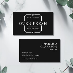 Modern Black White Cupcake Bakery  Business Card