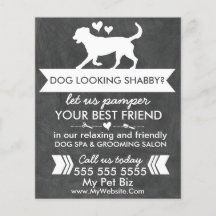 Modern Black & White Custom Dog Grooming Flyer