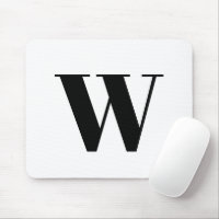 Modern black white custom monogram initial letter