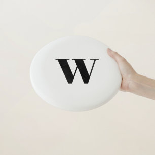 Modern black white custom monogram initial letter Wham-O frisbee