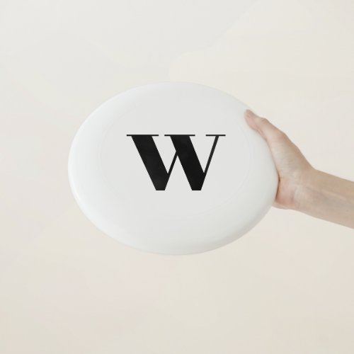 Modern black white custom monogram initial letter Wham_O frisbee