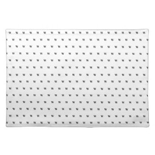 Modern black white custom monogram pattern chic cloth placemat