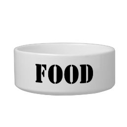 Modern black white custom text pet food bowl