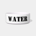 Modern black white custom text pet water bowl<br><div class="desc">Modern black white custom text pet water bowl
great for dogs or cats!</div>
