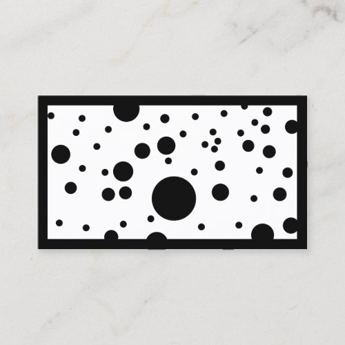 Modern Black  White Dalmatian Spots Business Card