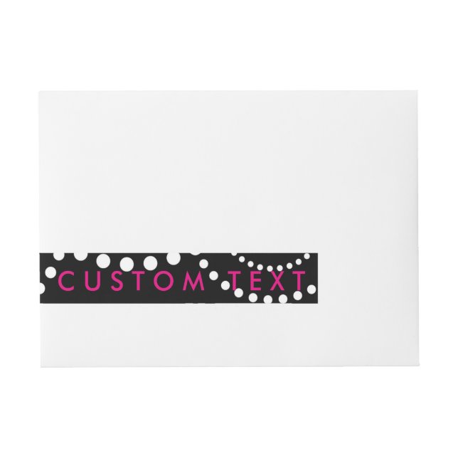 Modern Black & White Dotted Dot Wrap Around Labels (Front)