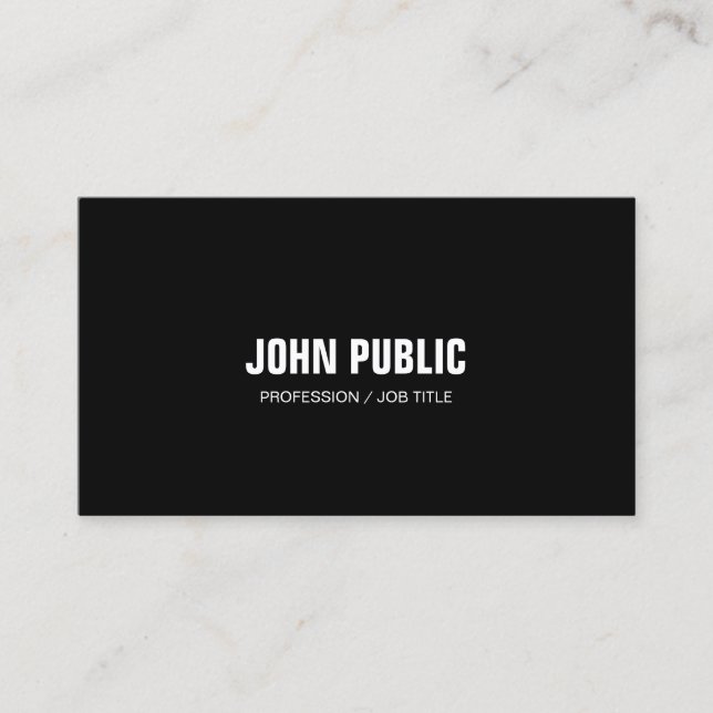 Modern Black White Elegant Clean Chic Corporate Business Card (Front)