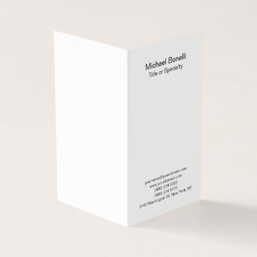 Modern Black  White Elegant Plain Professional Business Card