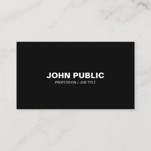 Modern Black White Elegant Simple Chic Corporate Business Card