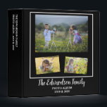 Modern black white family photo collage 3 ring binder<br><div class="desc">All occasions,  modern black white,  Family name photo album. Wedding photo album,  vacation,  holiday.
Add your most beautiful photos at the front and create a very personal and unique photo album.</div>
