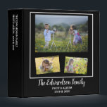 Modern black white family photo collage 3 ring binder<br><div class="desc">All occasions,  modern black white,  Family name photo album. Wedding photo album,  vacation,  holiday.
Add your most beautiful photos at the front and create a very personal and unique photo album.</div>