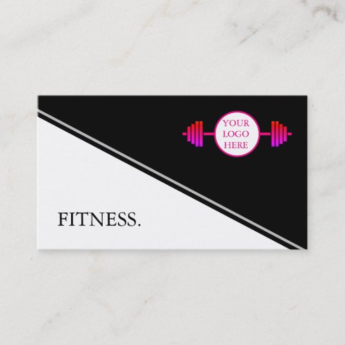 Modern Black  White Fitness Business Card