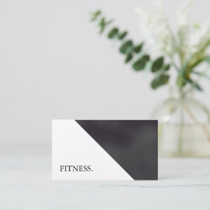 Modern Black & White Fitness Business Card